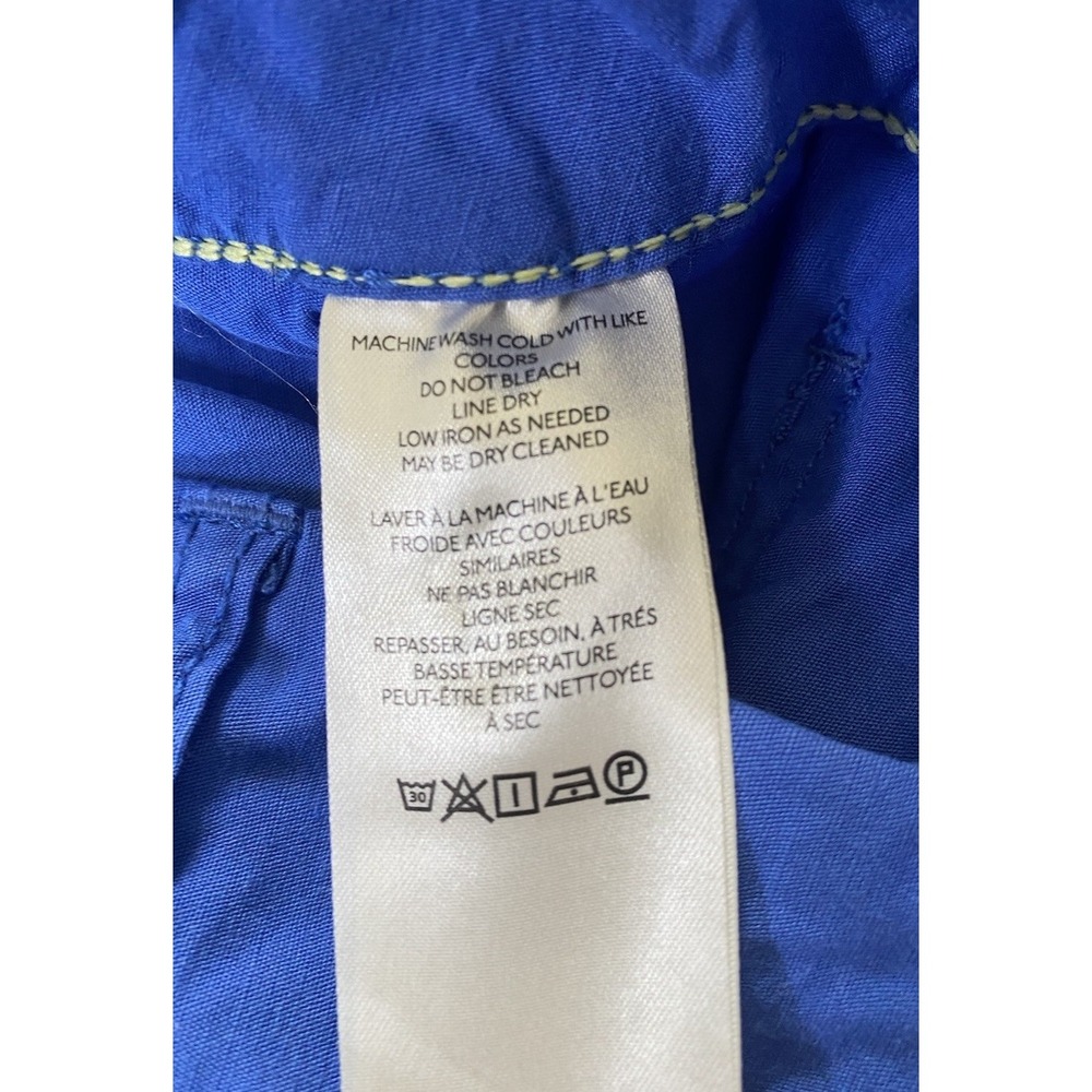 Maeve The Colette Wide Leg Pants Blue Womens Size 26 Stretch Linen Blend - Picture 6 of 10